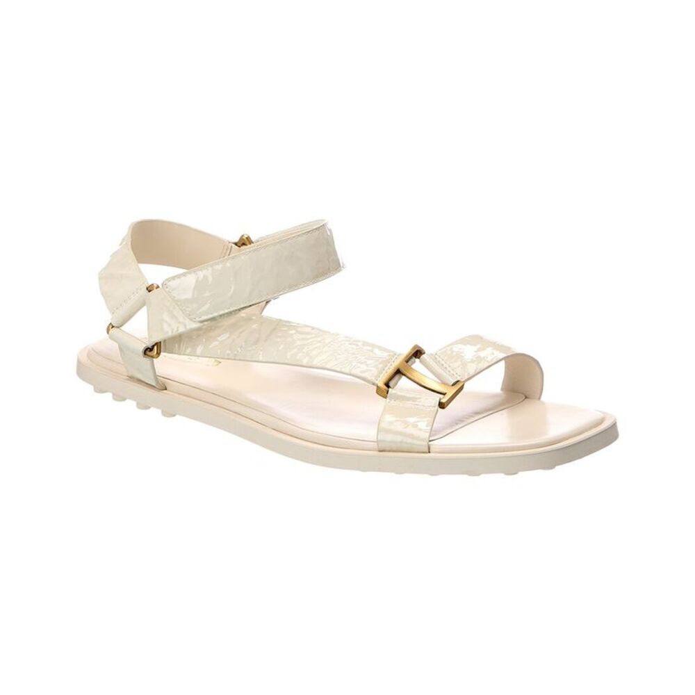 Tod's Gomma Patent Sandal, White